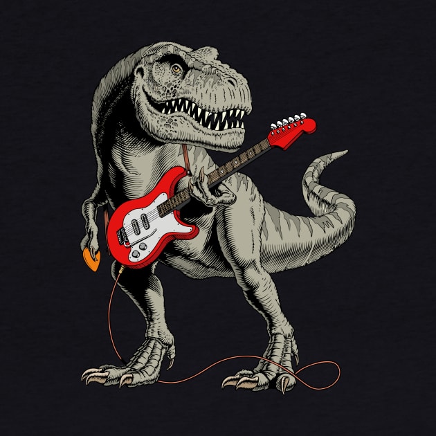 Dinosaur playing Electric Guitar by WorldDinosaurs